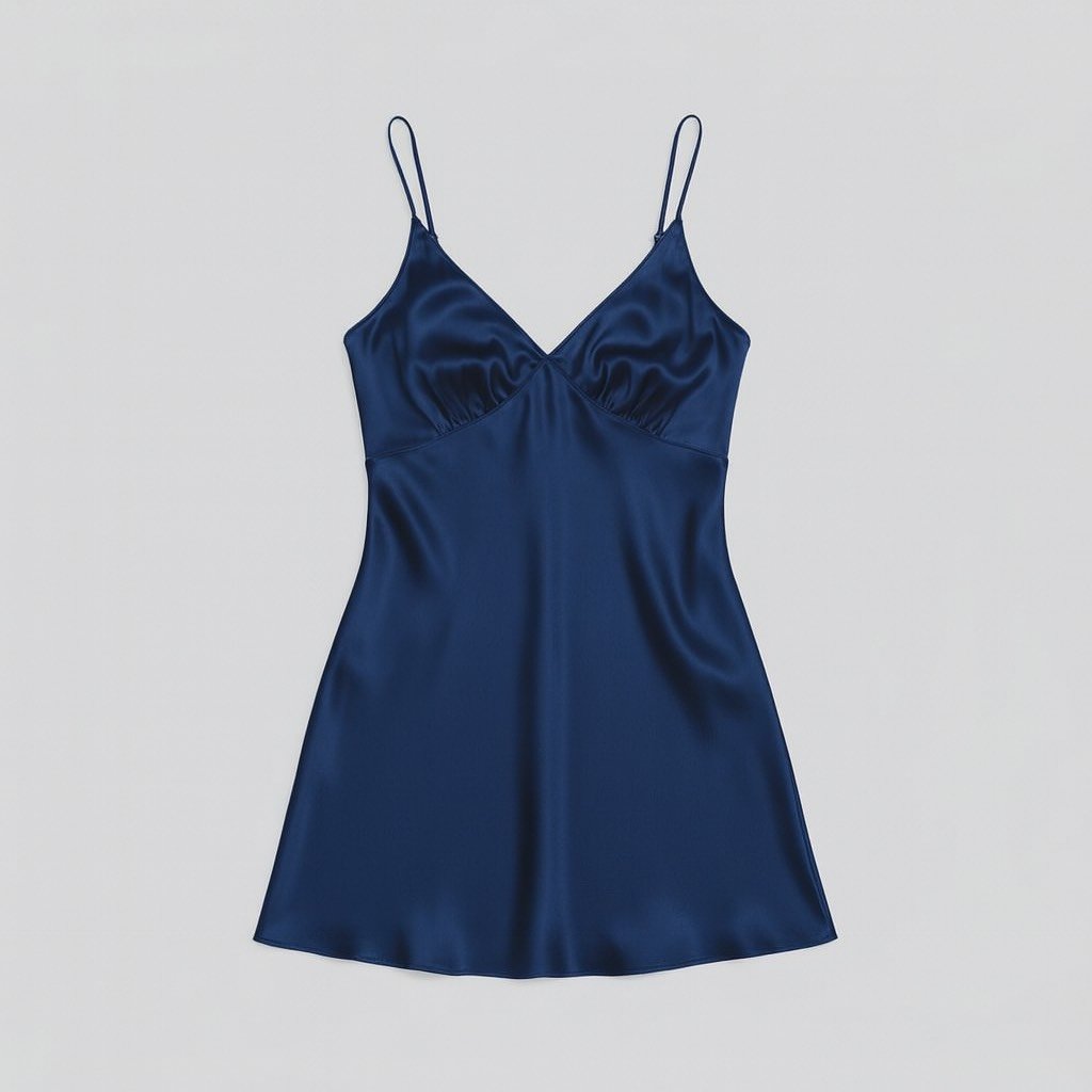 Tamsiai mėlyni šilkiniai naktiniai - Image 3