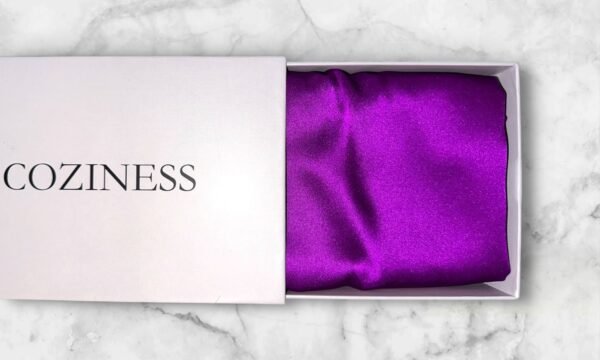 Tamsiai violetinis šilko pagalvės užvalkalas